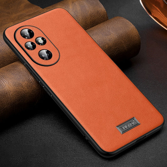 For Honor 200 SULADA Shockproof TPU + Handmade Leather Phone Case(Orange) - Honor Cases by SULADA | Online Shopping UK | buy2fix