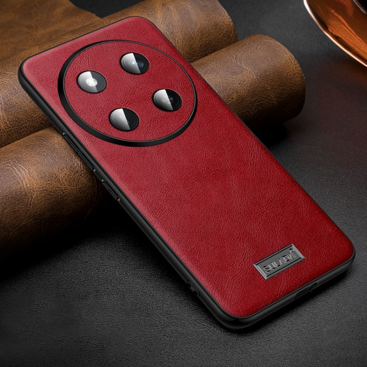 For Honor X60 Pro SULADA Shockproof TPU + Handmade Leather Phone Case(Red) - Honor Cases by SULADA | Online Shopping UK | buy2fix