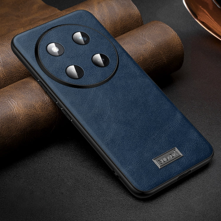 For Honor X60 Pro SULADA Shockproof TPU + Handmade Leather Phone Case(Blue) - Honor Cases by SULADA | Online Shopping UK | buy2fix