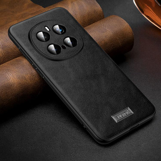 For Honor Magic7 Pro SULADA Shockproof TPU Hybrid Handmade Leather Phone Case(Black)