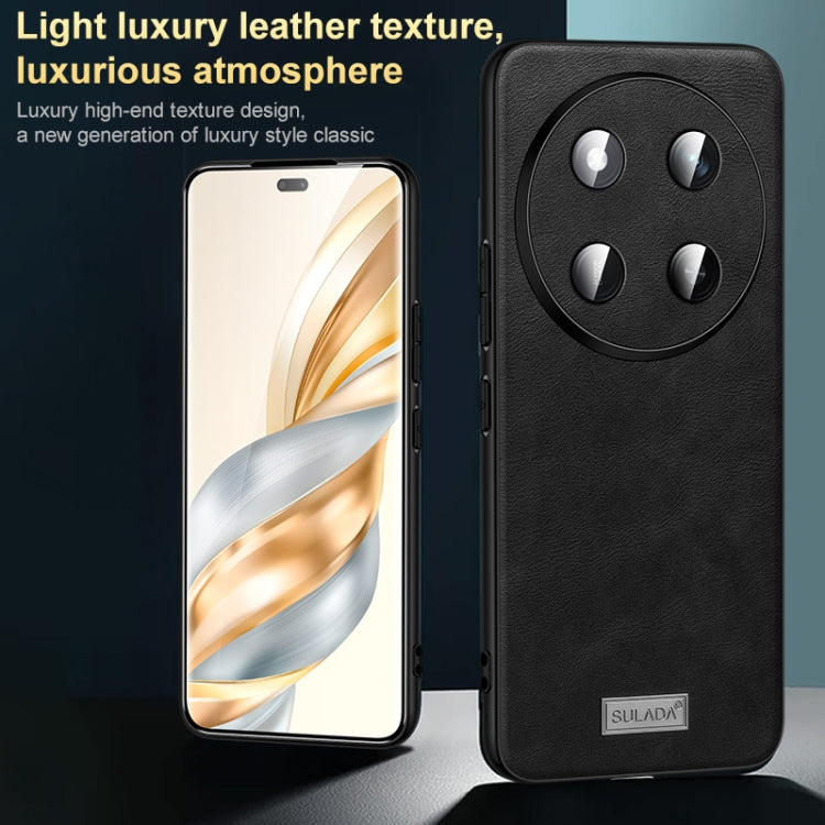 For Honor X60 Pro SULADA Shockproof TPU + Handmade Leather Phone Case(Black) - Honor Cases by SULADA | Online Shopping UK | buy2fix