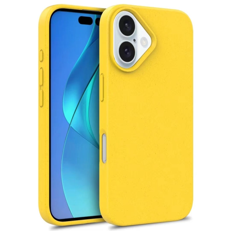 For iPhone 16 Wheat Straw TPU Phone Case(Yellow) - iPhone 16 Cases by buy2fix | Online Shopping UK | buy2fix