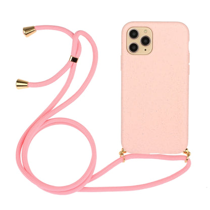 For iPhone 16 Pro Max Wheat Straw Material + TPU Phone Case with Lanyard(Pink) - iPhone 16 Pro Max Cases by buy2fix | Online Shopping UK | buy2fix