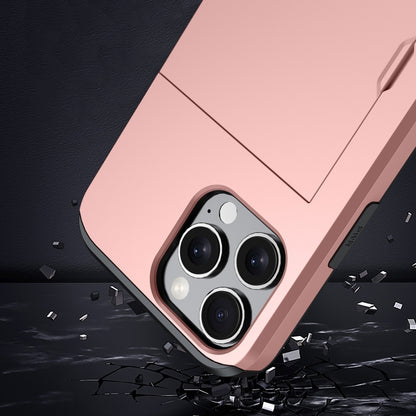 For iPhone 16 Plus Shockproof Armor Phone Case with Card Slot(Rose Gold) - iPhone 16 Plus Cases by buy2fix | Online Shopping UK | buy2fix