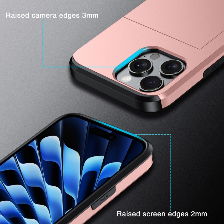 For iPhone 17 Air Shockproof Armor Phone Case with Card Slot(Rose Gold) - iPhone Air Cases by buy2fix | Online Shopping UK | buy2fix