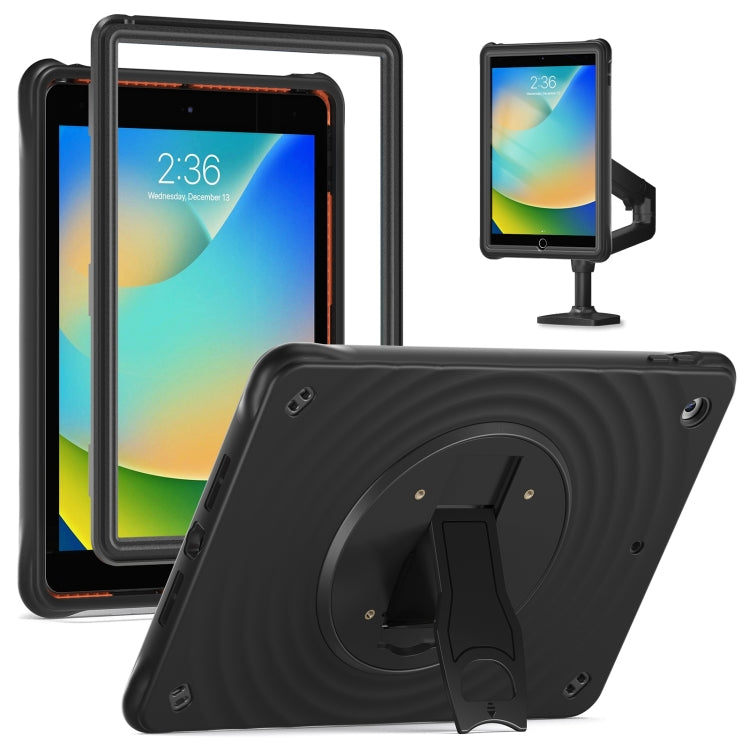 For iPad 10.2 2021 / 2020 / 2019 Holder Silicone Hybrid PC Tablet Case(Black) - iPad 10.2 Cases by buy2fix | Online Shopping UK | buy2fix