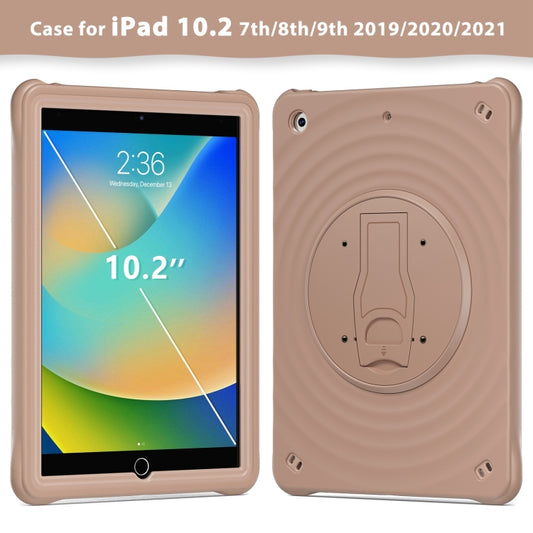 For iPad 10.2 2021 / 2020 / 2019 Holder Silicone Hybrid PC Tablet Case(Light Coffee) - iPad 10.2 Cases by buy2fix | Online Shopping UK | buy2fix