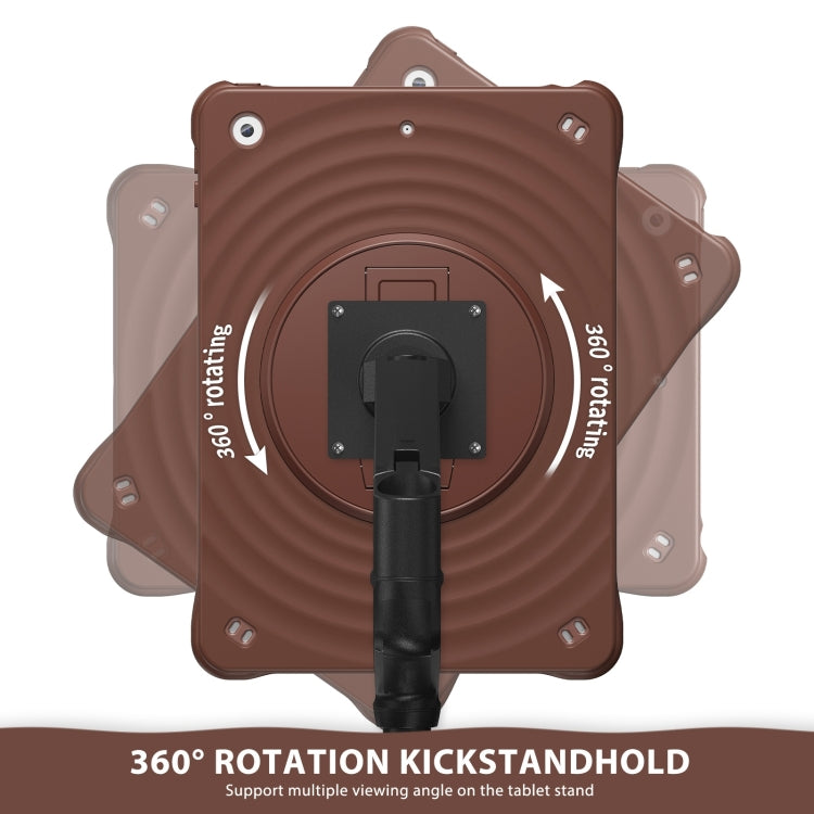 For iPad 10.2 2021 / 2020 / 2019 Holder Silicone Hybrid PC Tablet Case(Chocolate) - iPad 10.2 Cases by buy2fix | Online Shopping UK | buy2fix