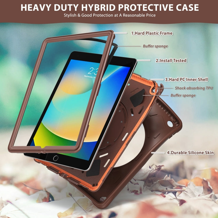 For iPad 10.2 2021 / 2020 / 2019 Holder Silicone Hybrid PC Tablet Case(Chocolate) - iPad 10.2 Cases by buy2fix | Online Shopping UK | buy2fix