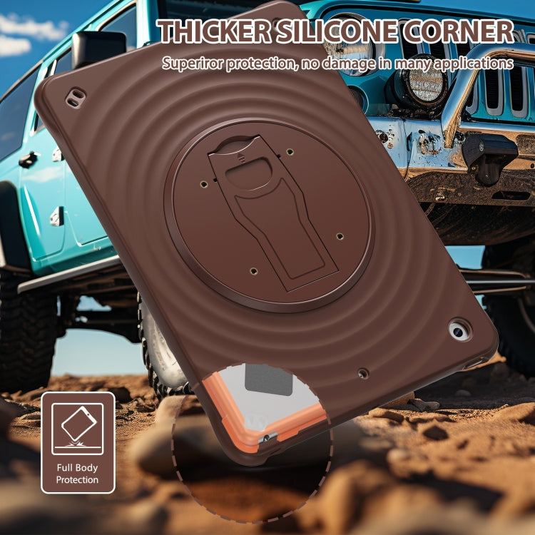 For iPad 10.2 2021 / 2020 / 2019 Holder Silicone Hybrid PC Tablet Case(Chocolate) - iPad 10.2 Cases by buy2fix | Online Shopping UK | buy2fix