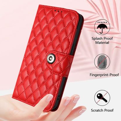 For Nothing CMF Phone 1 Rhombic Texture Flip Leather Phone Case with Lanyard(Red) - More Brand by buy2fix | Online Shopping UK | buy2fix