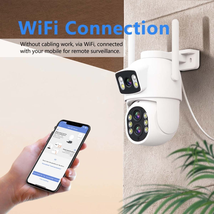 ESCAM QF500 5+5MP Motion Detection WiFi Intelligent 10X Optical Zoom Camera(US Plug) - Dome Camera by ESCAM | Online Shopping UK | buy2fix