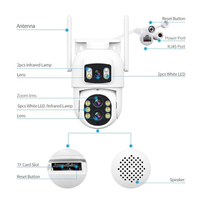 ESCAM QF500 5+5MP Motion Detection WiFi Intelligent 10X Optical Zoom Camera(AU Plug) - Dome Camera by ESCAM | Online Shopping UK | buy2fix