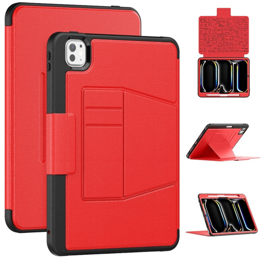For iPad Pro 11 2025 / 2024 Smart B Magnetic Holder Leather Tablet Case(Red) by buy2fix