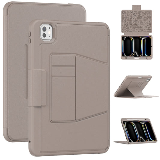For iPad Pro 11 2025 / 2024 Smart B Magnetic Holder Leather Tablet Case(Rose Gold) by buy2fix