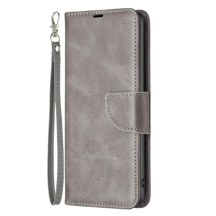 For Samsung Galaxy S25 Ultra 5G Lambskin Texture Pure Color Flip Leather Phone Case(Grey) - Galaxy S25 Ultra 5G Cases by buy2fix | Online Shopping UK | buy2fix