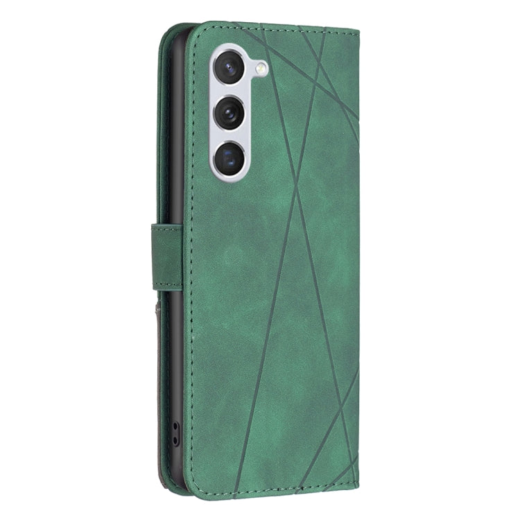 For Samsung Galaxy S25 5G Magnetic Buckle Rhombus Texture Leather Phone Case(Green) - Galaxy S25 5G Cases by buy2fix | Online Shopping UK | buy2fix