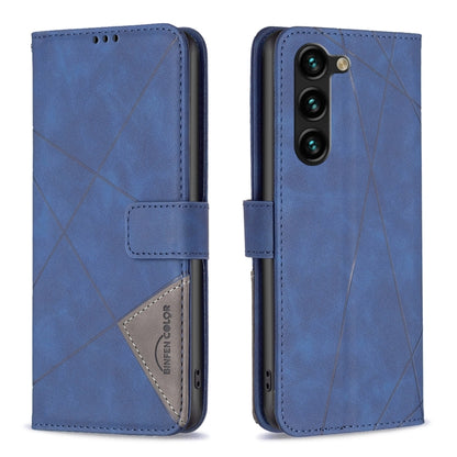 For Samsung Galaxy S25+ 5G Magnetic Buckle Rhombus Texture Leather Phone Case(Blue) - Galaxy S25+ 5G Cases by buy2fix | Online Shopping UK | buy2fix