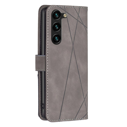 For Samsung Galaxy S25+ 5G Magnetic Buckle Rhombus Texture Leather Phone Case(Grey) - Galaxy S25+ 5G Cases by buy2fix | Online Shopping UK | buy2fix