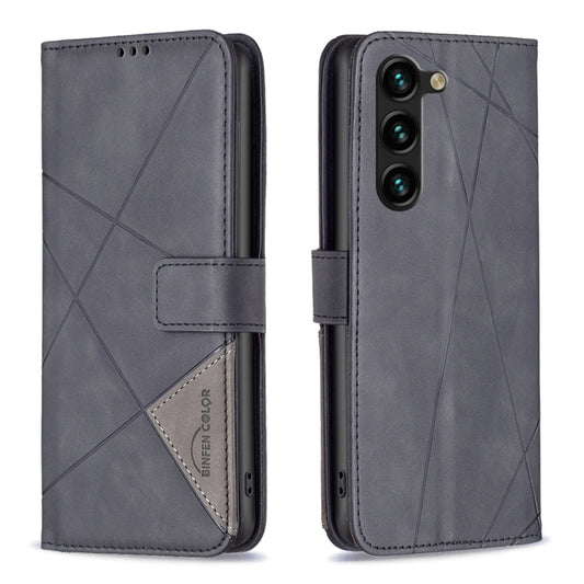 For Samsung Galaxy S25+ 5G Magnetic Buckle Rhombus Texture Leather Phone Case(Black) - Galaxy S25+ 5G Cases by buy2fix | Online Shopping UK | buy2fix