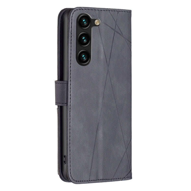 For Samsung Galaxy S25+ 5G Magnetic Buckle Rhombus Texture Leather Phone Case(Black) - Galaxy S25+ 5G Cases by buy2fix | Online Shopping UK | buy2fix