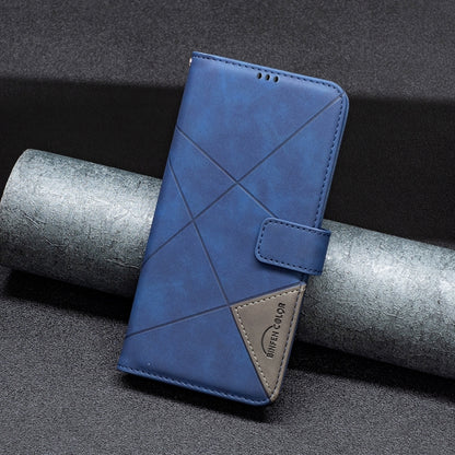 For Samsung Galaxy S25 Ultra 5G Magnetic Buckle Rhombus Texture Leather Phone Case(Blue) - Galaxy S25 Ultra 5G Cases by buy2fix | Online Shopping UK | buy2fix