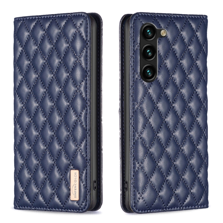 For Samsung Galaxy S25+ 5G Diamond Lattice Magnetic Leather Flip Phone Case(Blue) by buy2fix
