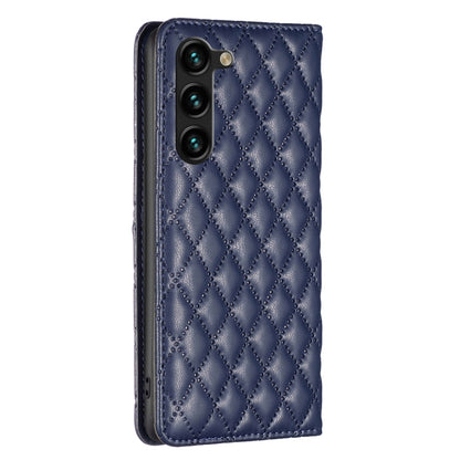 For Samsung Galaxy S25+ 5G Diamond Lattice Magnetic Leather Flip Phone Case(Blue) by buy2fix
