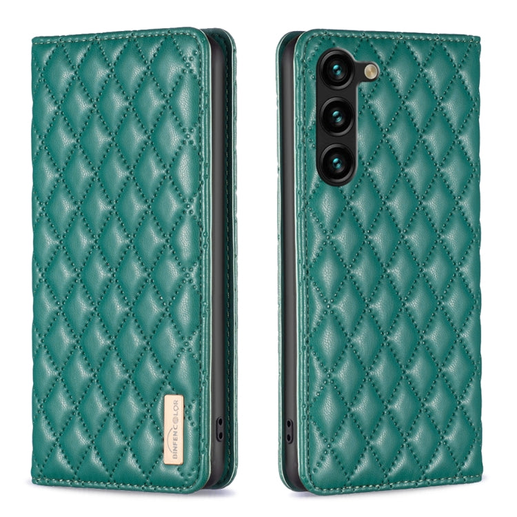 For Samsung Galaxy S25+ 5G Diamond Lattice Magnetic Leather Flip Phone Case(Green) by buy2fix