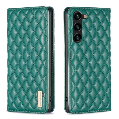 For Samsung Galaxy S25+ 5G Diamond Lattice Magnetic Leather Flip Phone Case(Green) by buy2fix
