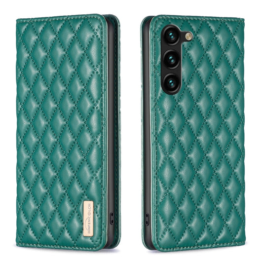 For Samsung Galaxy S25+ 5G Diamond Lattice Magnetic Leather Flip Phone Case(Green) by buy2fix