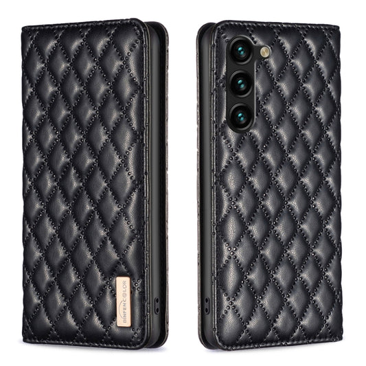 For Samsung Galaxy S25+ 5G Diamond Lattice Magnetic Leather Flip Phone Case(Black) by buy2fix