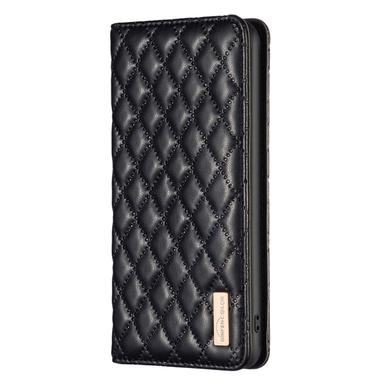 For Samsung Galaxy S25+ 5G Diamond Lattice Magnetic Leather Flip Phone Case(Black) by buy2fix