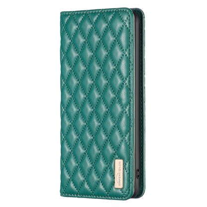 For Samsung Galaxy S25 Ultra 5G Diamond Lattice Magnetic Leather Flip Phone Case(Green) - Galaxy S25 Ultra 5G Cases by buy2fix | Online Shopping UK | buy2fix