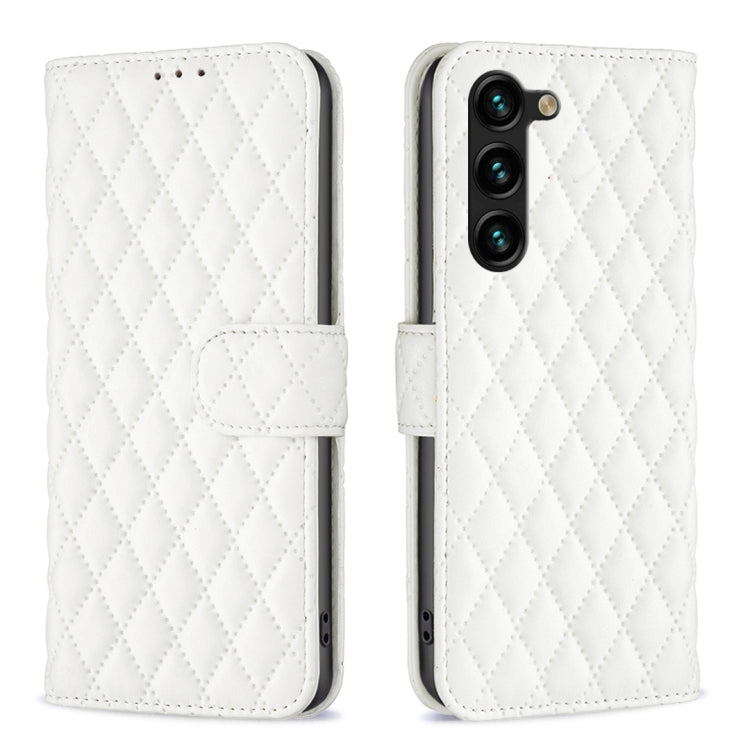 For Samsung Galaxy S25+ 5G Diamond Lattice Wallet Flip Leather Phone Case(White) - Galaxy S25+ 5G Cases by buy2fix | Online Shopping UK | buy2fix