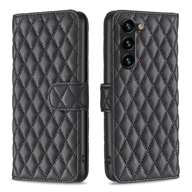 For Samsung Galaxy S25+ 5G Diamond Lattice Wallet Flip Leather Phone Case(Black) by buy2fix