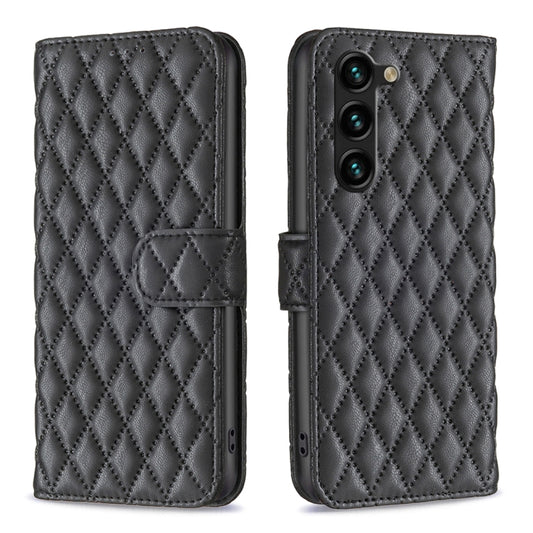 For Samsung Galaxy S25+ 5G Diamond Lattice Wallet Flip Leather Phone Case(Black) by buy2fix
