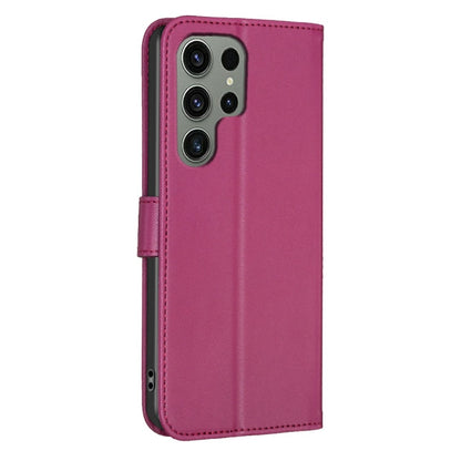 For Samsung Galaxy S25 Ultra 5G Four-leaf Embossed Leather Phone Case(Rose Red) by buy2fix