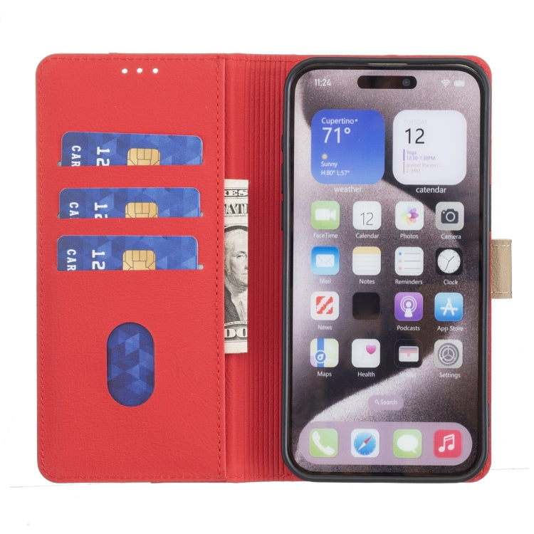 For Google Pixel 9 Color Matching RFID Anti-theft Leather Phone Case(Red) - Google Cases by buy2fix | Online Shopping UK | buy2fix