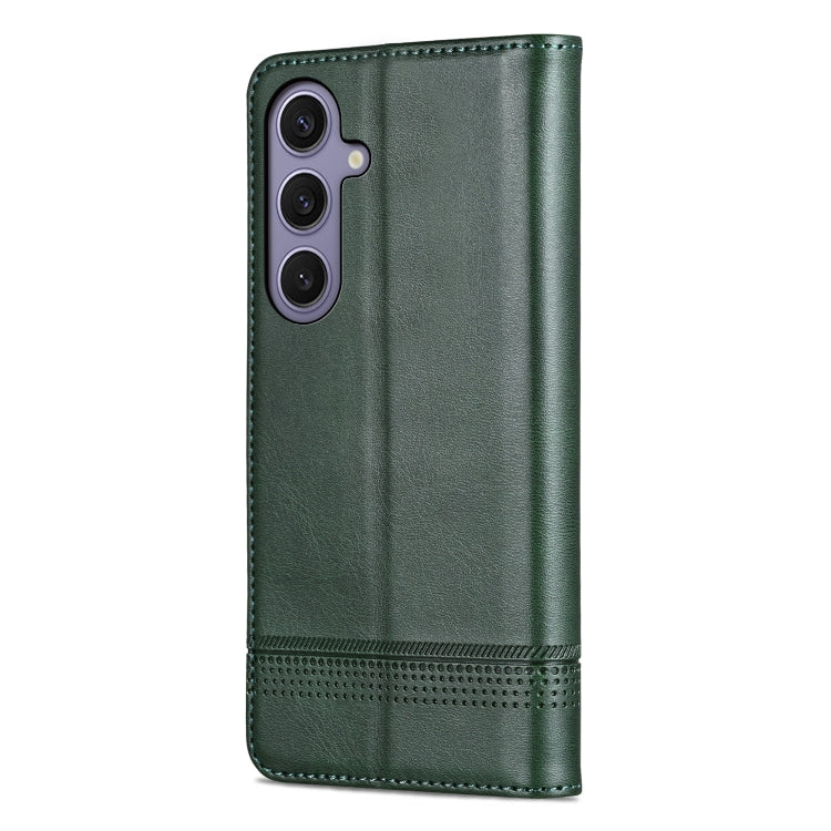 For Samsung Galaxy S25 5G AZNS Magnetic Calf Texture Flip Leather Phone Case(Dark Green) - Galaxy S25 5G Cases by AZNS | Online Shopping UK | buy2fix