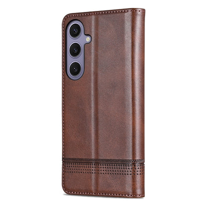 For Samsung Galaxy S25+ 5G AZNS Magnetic Calf Texture Flip Leather Phone Case(Dark Brown) - Galaxy S25+ 5G Cases by AZNS | Online Shopping UK | buy2fix