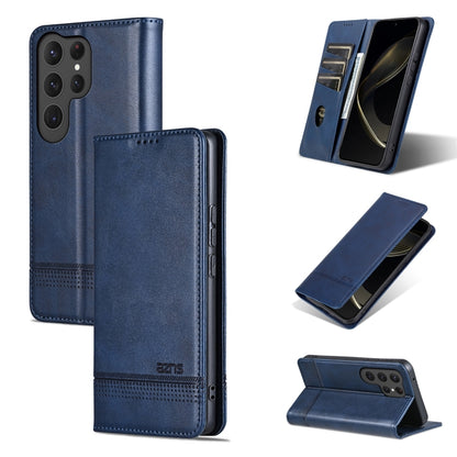 For Samsung Galaxy S25 Ultra 5G AZNS Magnetic Calf Texture Flip Leather Phone Case(Dark Blue) - Galaxy S25 Ultra 5G Cases by AZNS | Online Shopping UK | buy2fix