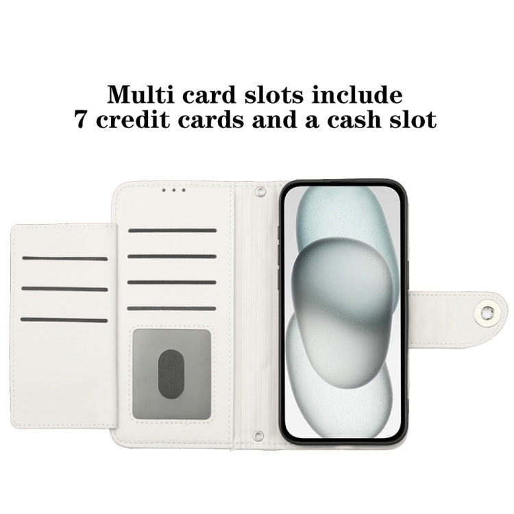 For Tecno Spark GO 2024 / Spark 20C Rhombic Texture Flip Leather Phone Case with Lanyard(White) by buy2fix