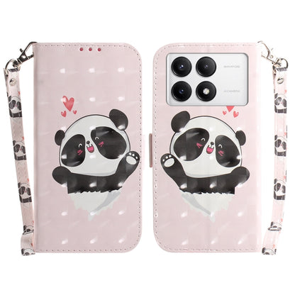 For Xiaomi Redmi K70 Pro / K70 3D Colored Flip Leather Phone Case(Heart Panda) - K70 Cases by buy2fix | Online Shopping UK | buy2fix