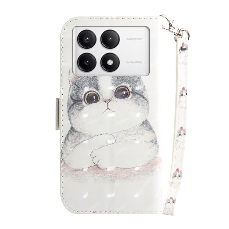 For Xiaomi Redmi K70 Pro / K70 3D Colored Flip Leather Phone Case(Cute Cat) - K70 Cases by buy2fix | Online Shopping UK | buy2fix