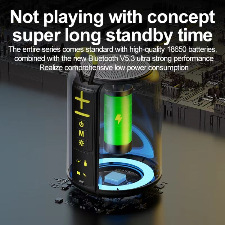 AEC S16 Portable LED Light Rainbow RGB Bluetooth Wireless TWS Speaker(Black) - Desktop Speaker by AEC | Online Shopping UK | buy2fix