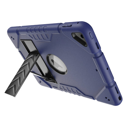 For iPad 10.2 2021 / 2020 / 2019 Armor Holder Silicone Hybrid PC Tablet Case(Navy Blue Black) by buy2fix