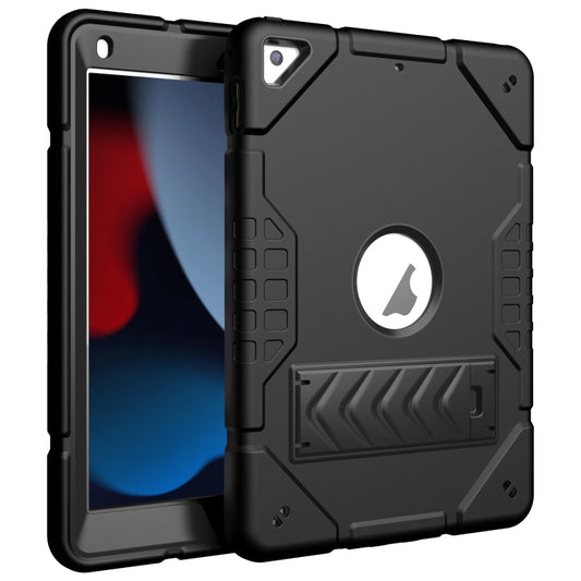 For iPad 10.2 2021 / 2020 / 2019 Armor Holder Silicone Hybrid PC Tablet Case(Black) by buy2fix