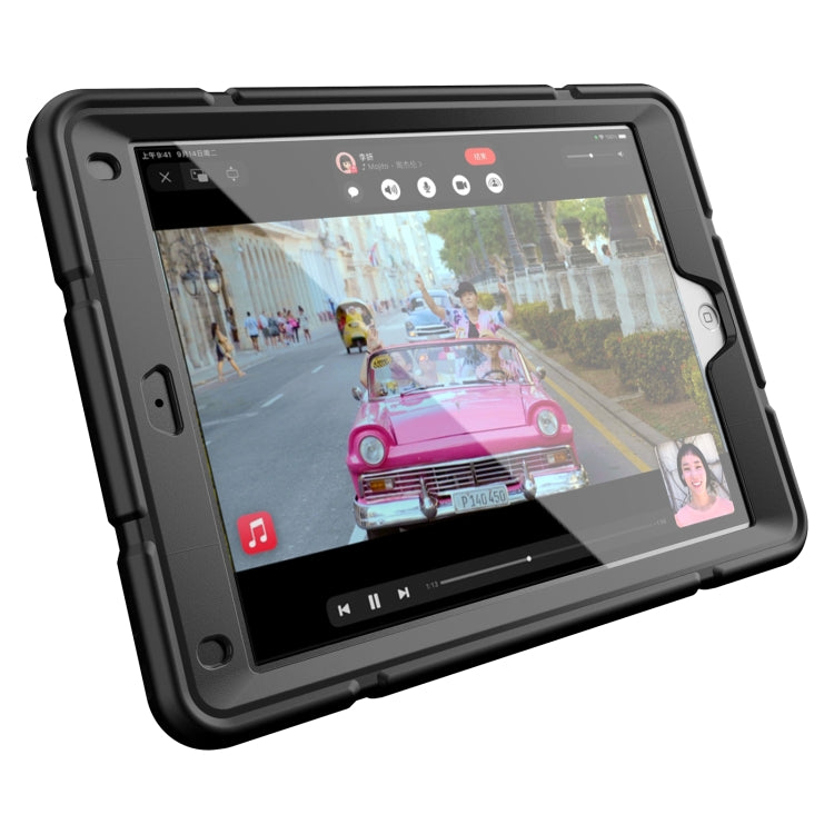 For iPad 10.2 2021 / 2020 / 2019 Armor Holder Silicone Hybrid PC Tablet Case(Black) by buy2fix