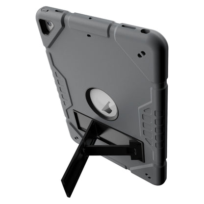 For iPad 10.2 2021 / 2020 / 2019 Armor Holder Silicone Hybrid PC Tablet Case(Grey Black) by buy2fix